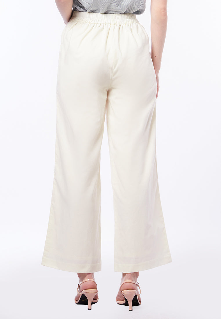 Wide Leg Pants with Elastic Back