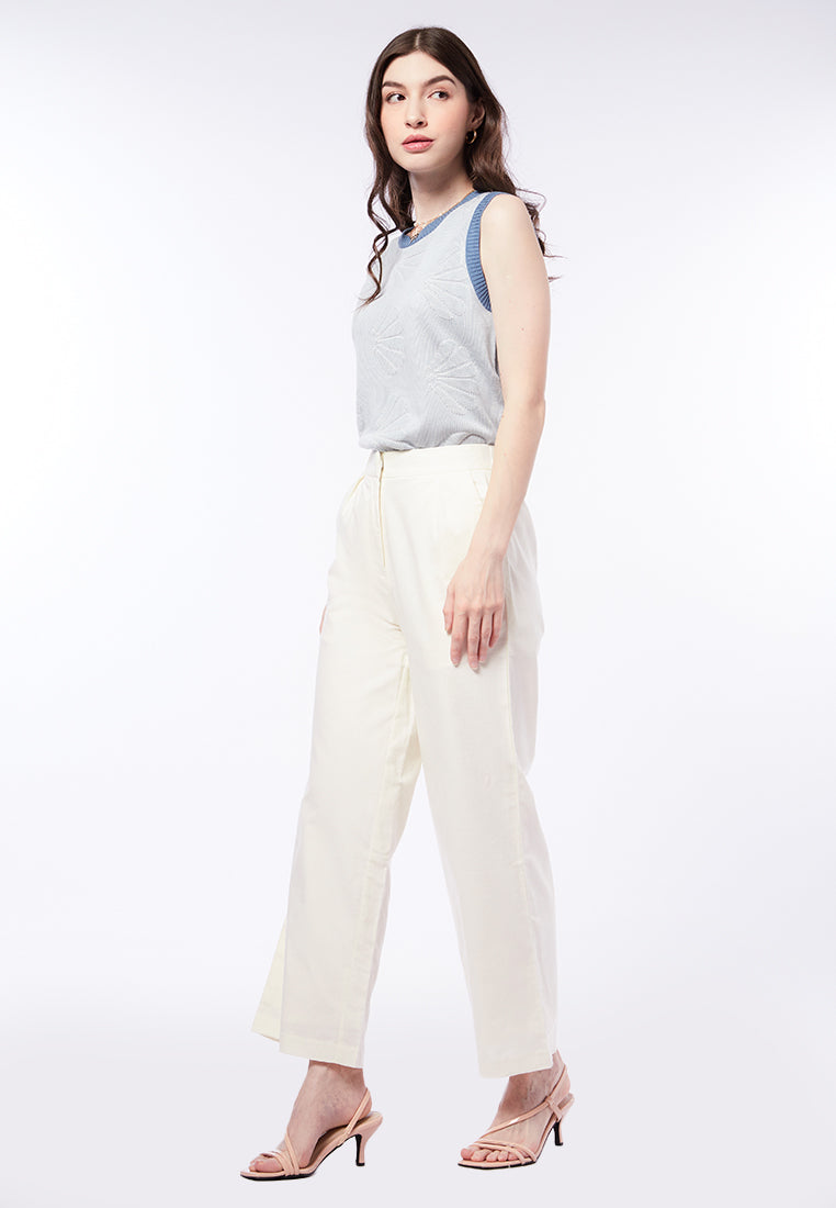Wide Leg Pants with Elastic Back