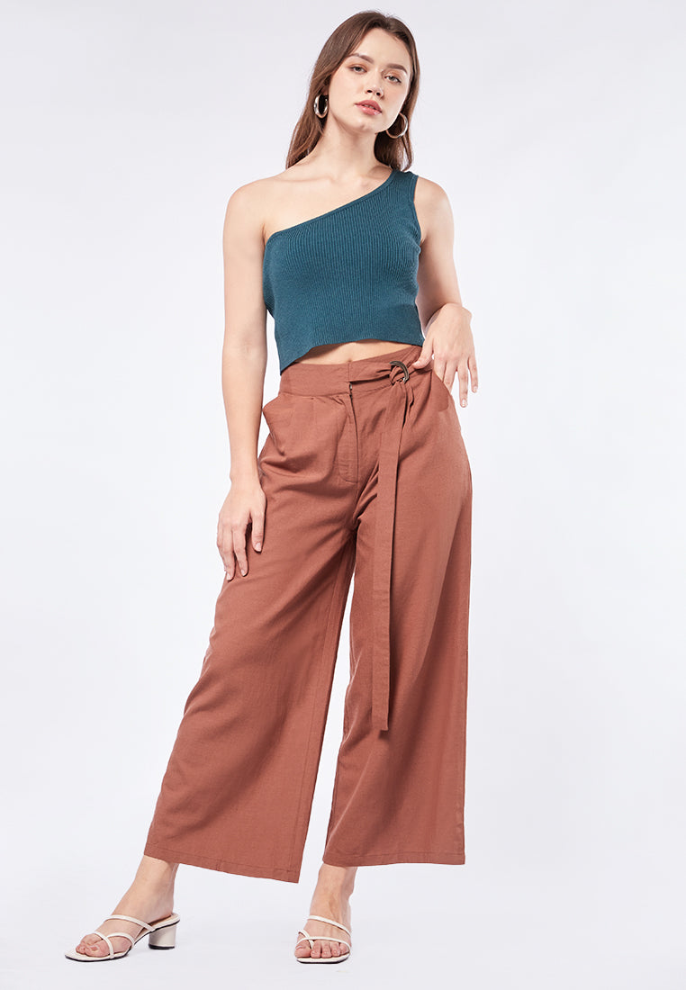 Wide Leg Pants with Adjustable Waist