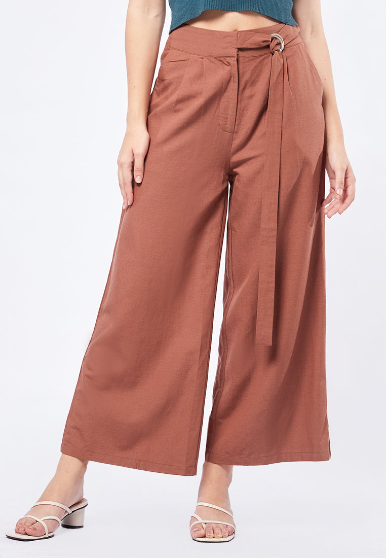 Wide Leg Pants with Adjustable Waist