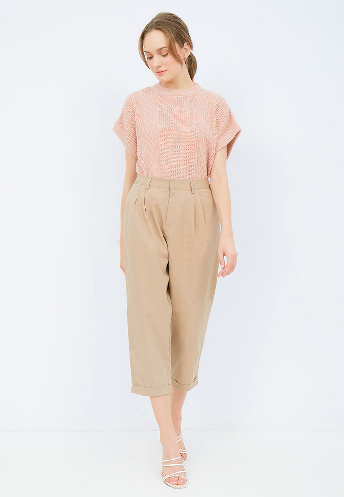 Tapered Pants with Pleat Details