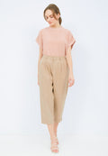 Tapered Pants with Pleat Details