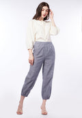 Tapered Fit Pants with Elastic Hem