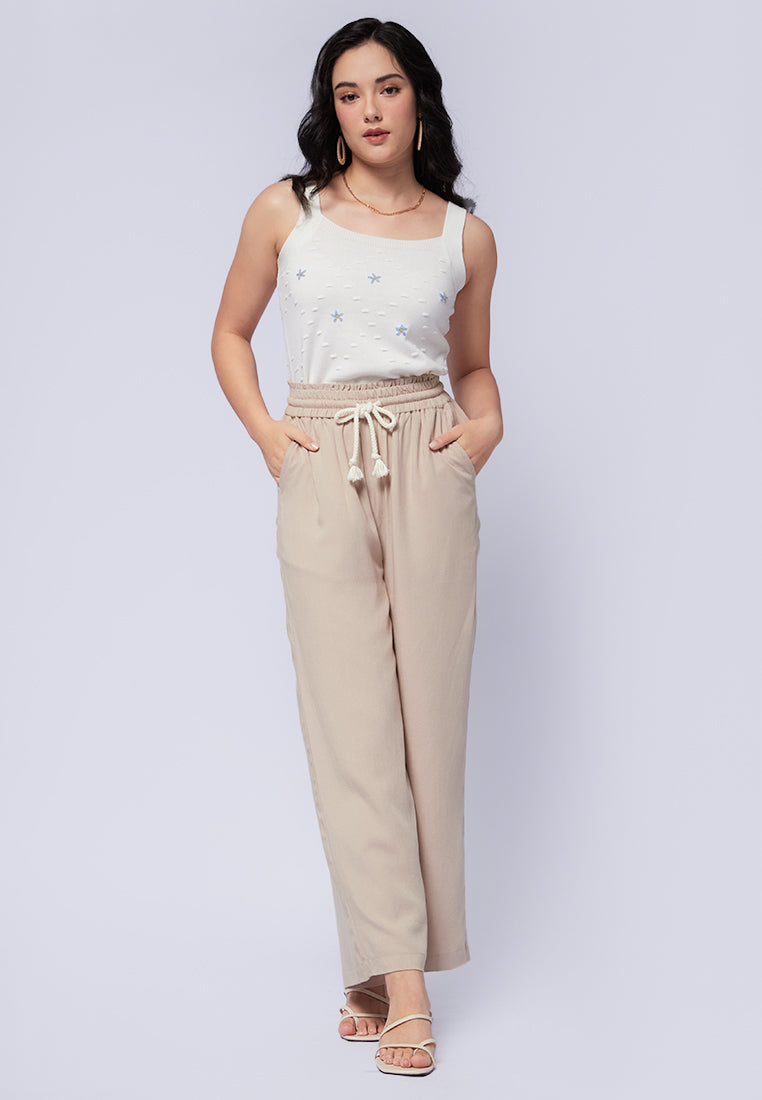 Elastic High Waist Pants