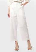 High Waist Pants with Side Lace Trim