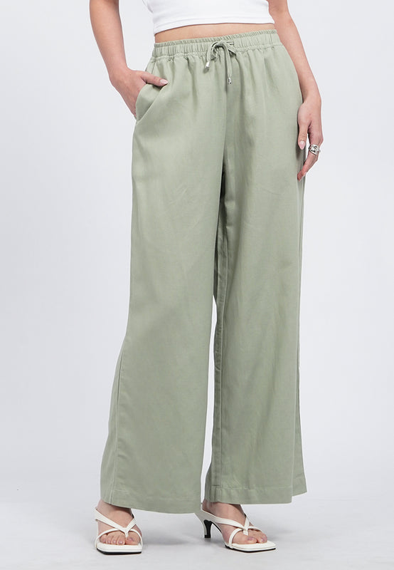 Loose Pants with Drawstring Waist