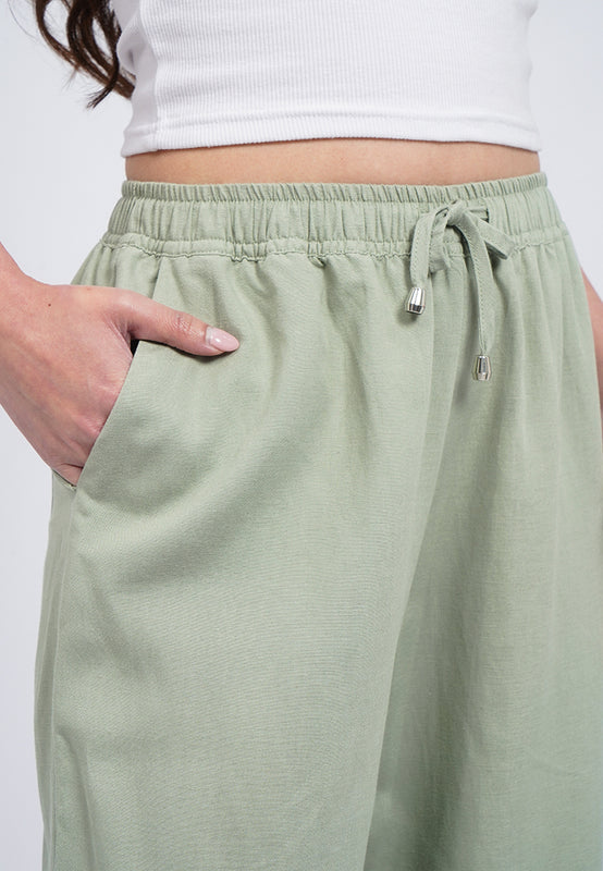 Loose Pants with Drawstring Waist