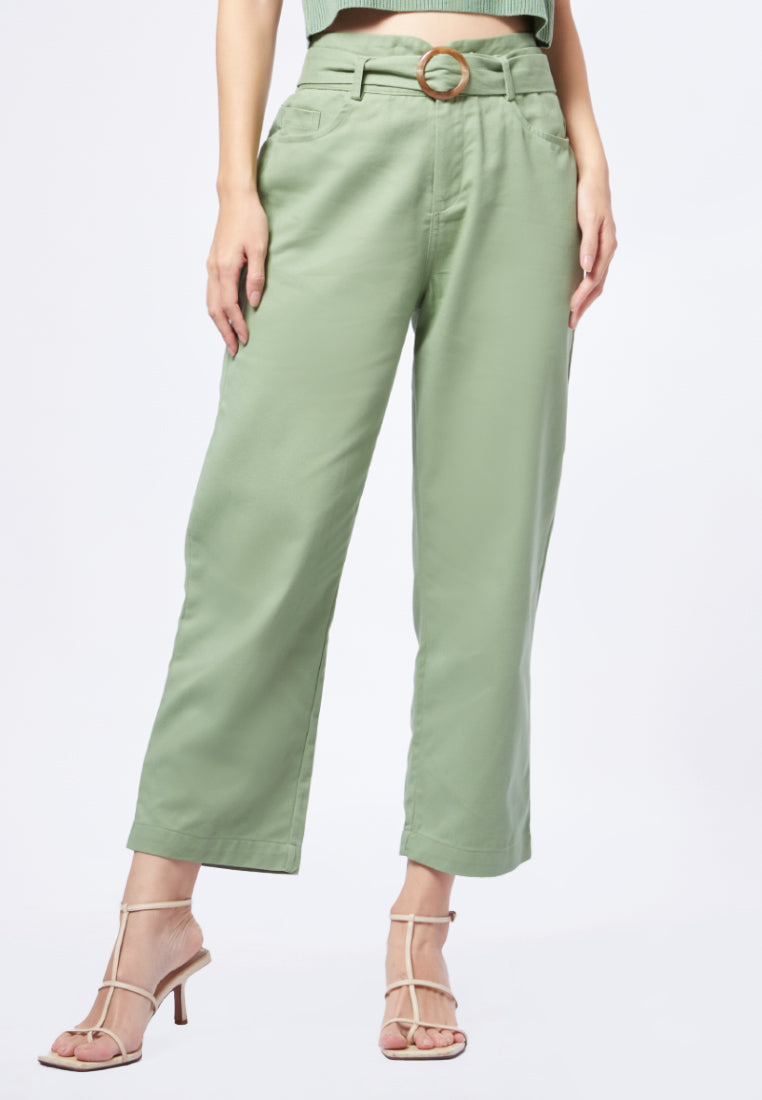 Tapered Pants with Horn Buckle Belt