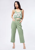 Tapered Pants with Horn Buckle Belt
