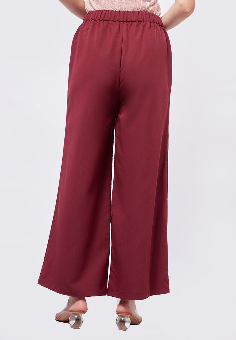 Wide Leg Pants with Adjustable Bow