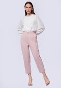 High Waist Tapered Fit Ankle Length Pants