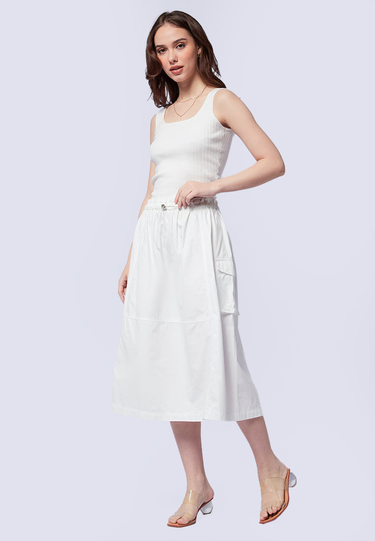 Midi Skirt with Side Cargo Pocket