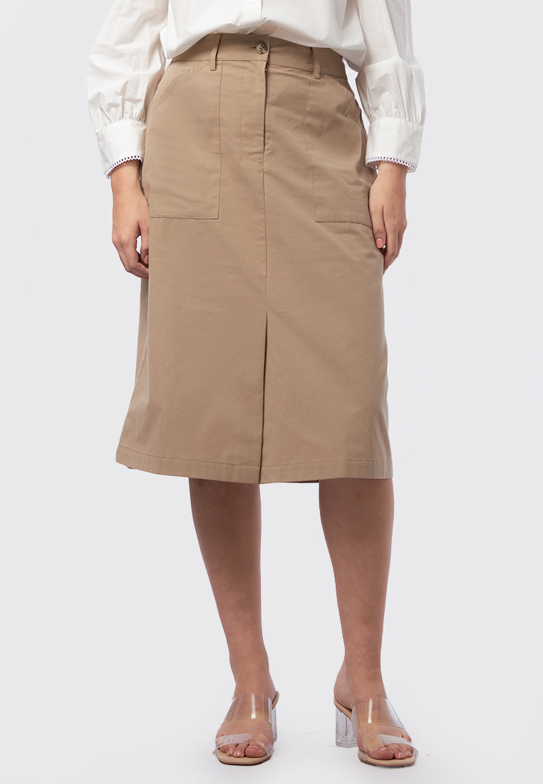 Midi Skirt with Patch Pocket