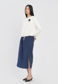 Midi Skirt with Side Slit Details