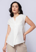 Sleeveless Blouse with Asymmetric Front