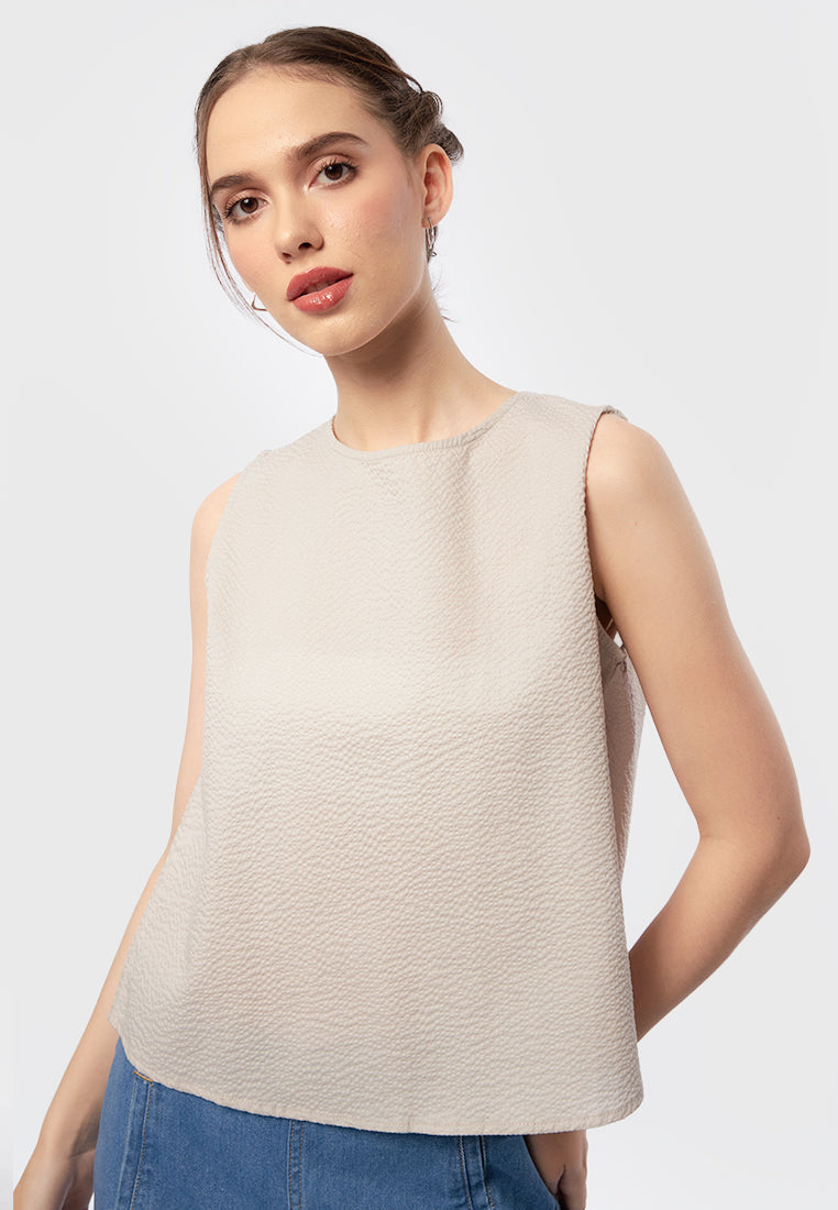 Sleeveless Blouse with Back Detail