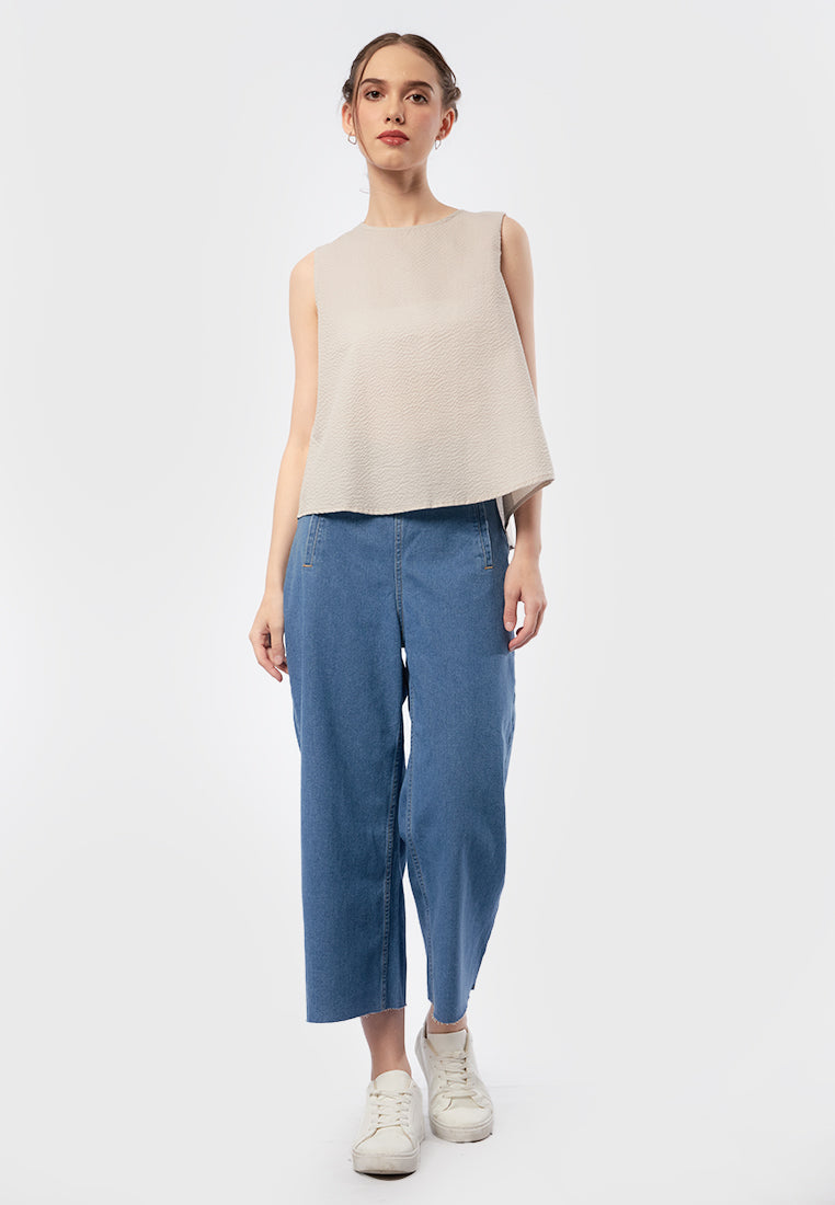 Sleeveless Blouse with Back Detail