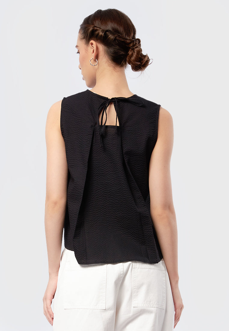 Sleeveless Blouse with Back Detail