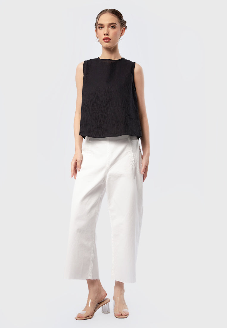 Sleeveless Blouse with Back Detail