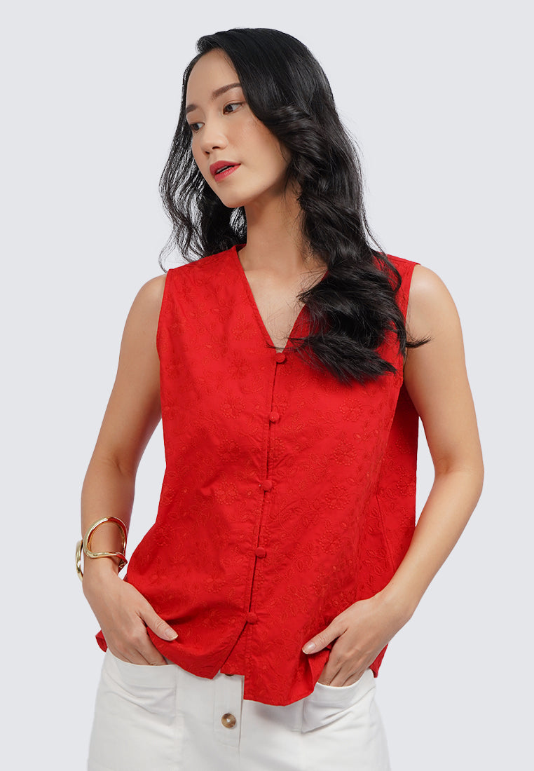 V-Neck Sleeveless Blouse