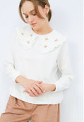 Sweatshirt with Embroidered Collar