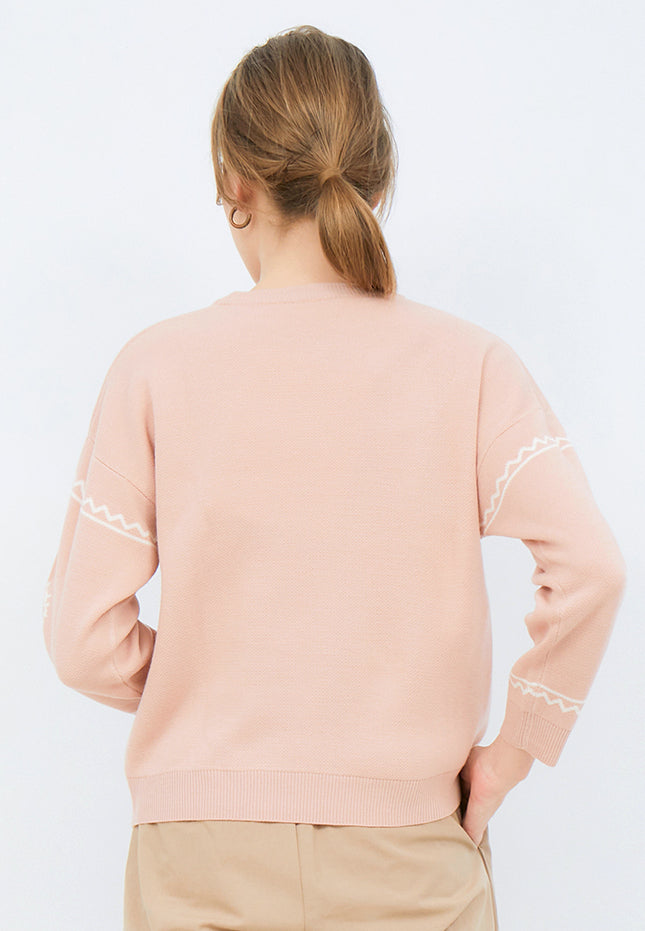 Patterned Loose Sweater