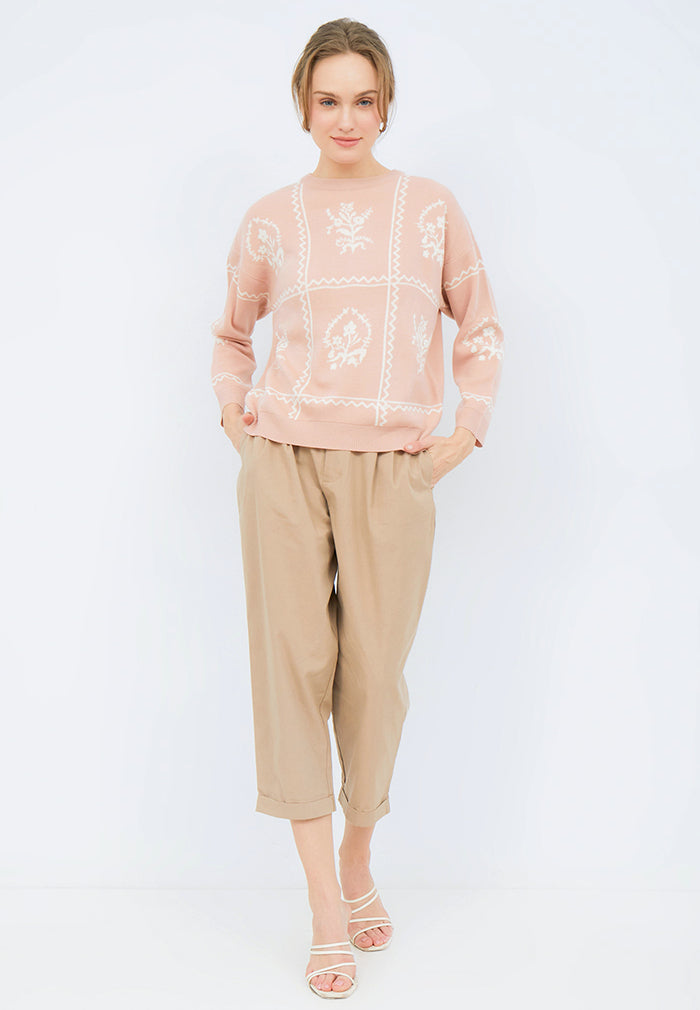 Patterned Loose Sweater