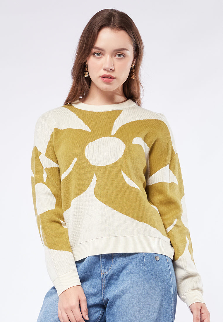 Long Sleeve Patterned Sweater