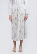Printed Pleats Maxi Skirt