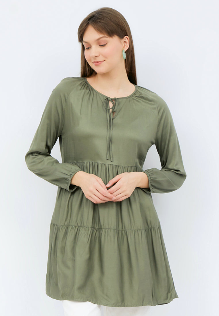 Puff Sleeves Tiered Tunic