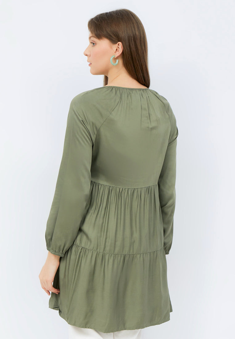 Puff Sleeves Tiered Tunic