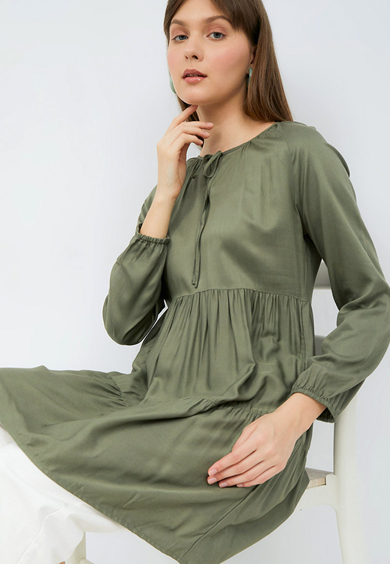 Puff Sleeves Tiered Tunic