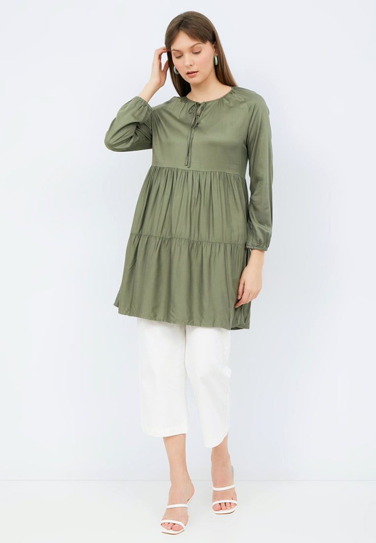 Puff Sleeves Tiered Tunic