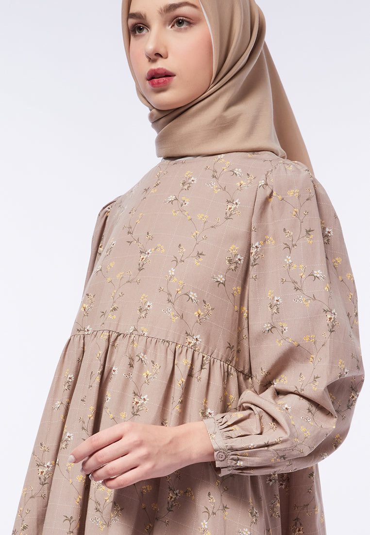 Printed Balloon Sleeves Tunic
