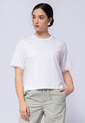 Round Neck T-Shirt with Lace Trim