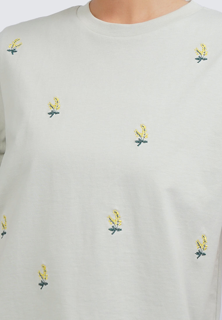 Embroidered Short Sleeve Top