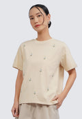 Embroidered Short Sleeve Top