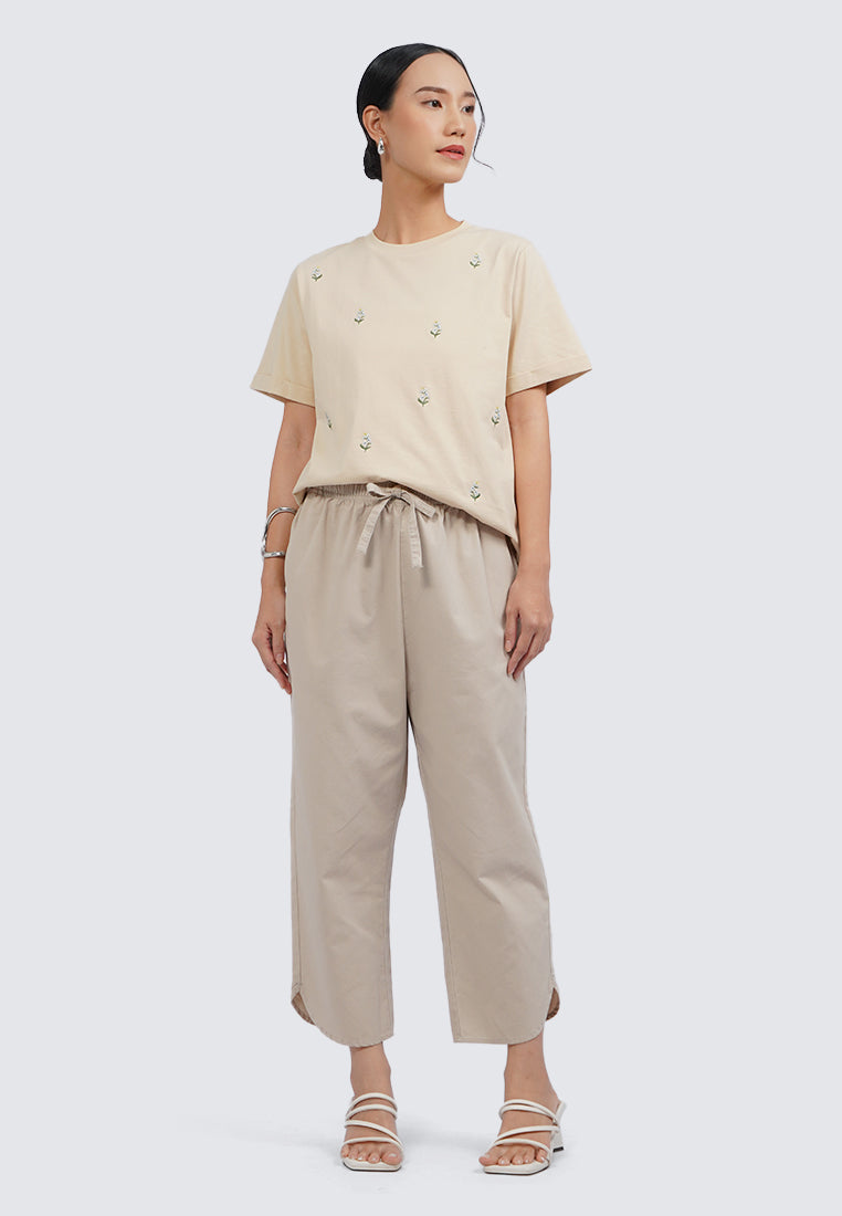 Embroidered Short Sleeve Top