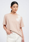 Flower Details Short Sleeve T-Shirt