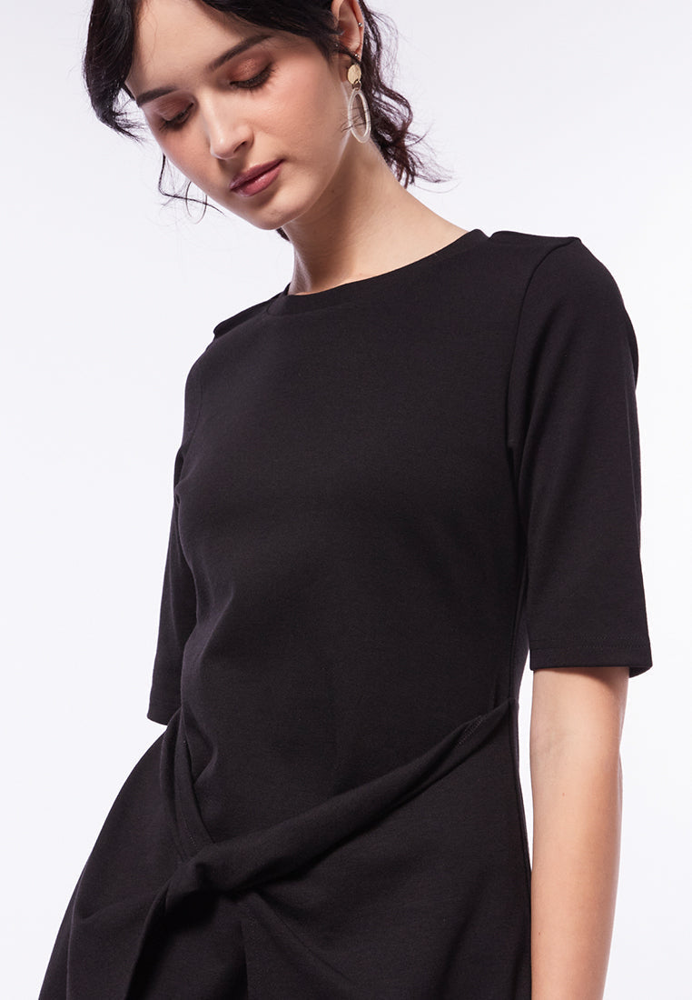 Short Sleeve Top with Drapery