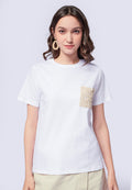 Boxy T-Shirt with Crochet Pocket