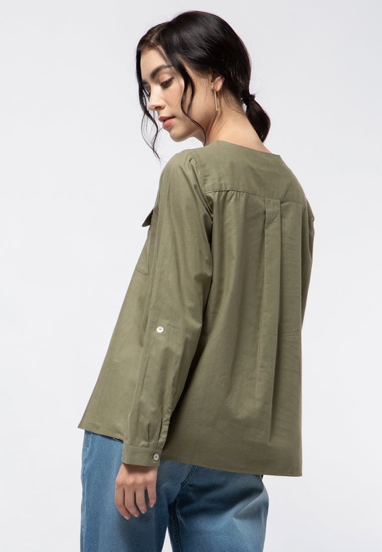 V-neck Loose Blouse