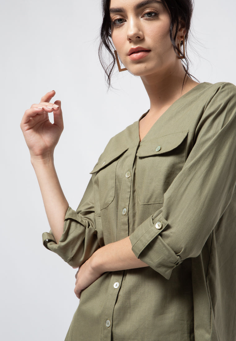 V-neck Loose Blouse