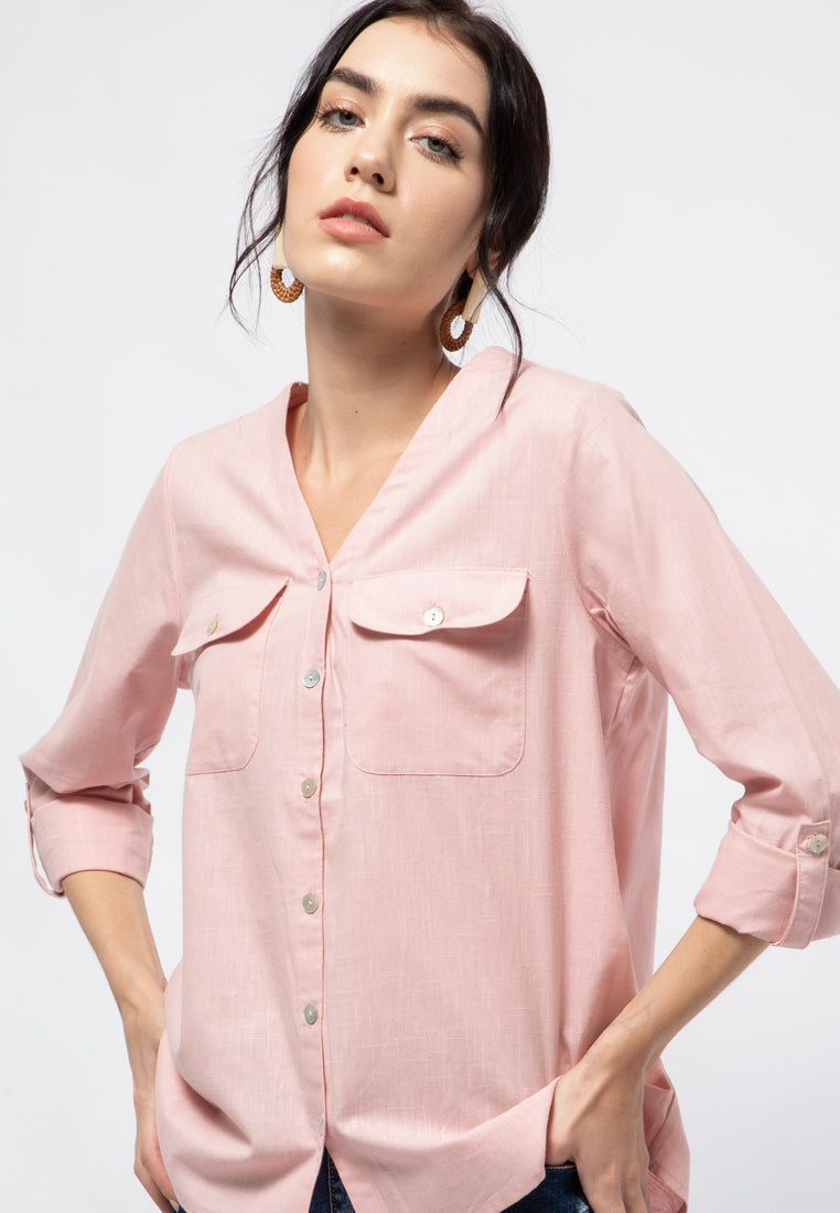 V-neck Loose Blouse