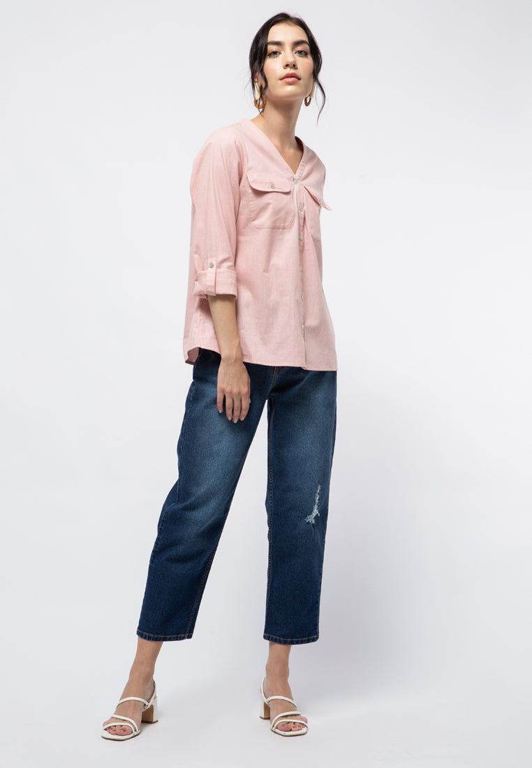 V-neck Loose Blouse