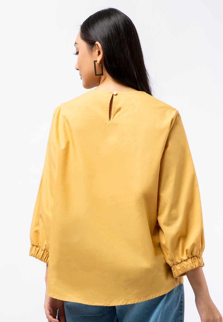 Balloon Sleeve Poplin Blouse