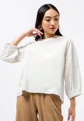 Balloon Sleeve Poplin Blouse