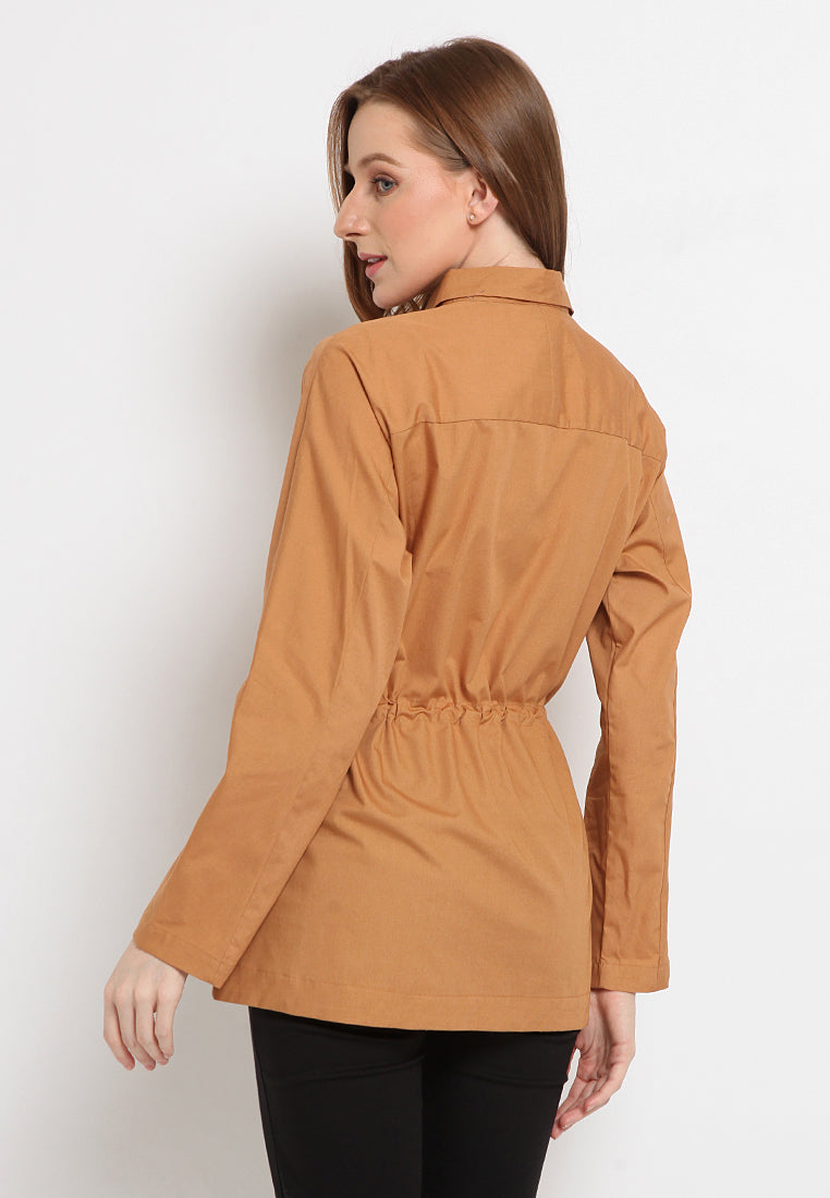 Belted Long Sleeve Blouse