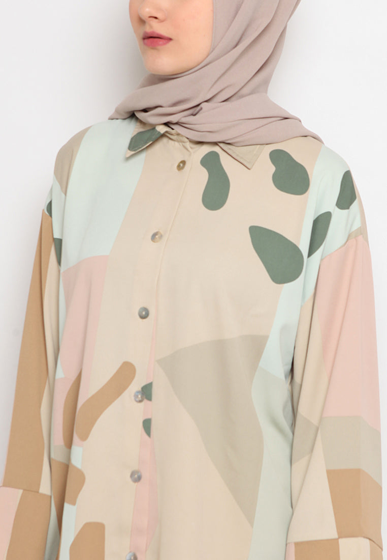 Printed Long Sleeve Blouse