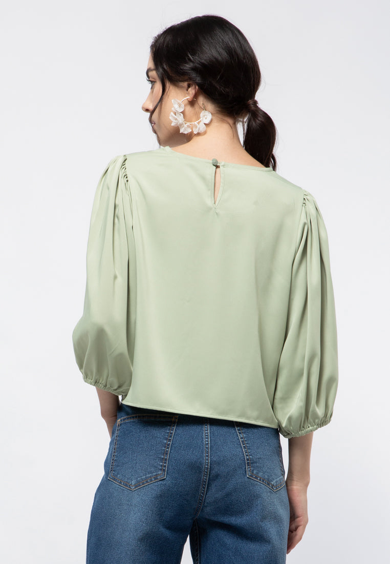 Puff Sleeve Crop Blouse